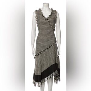 Derek Lam Black and Cream Asymmetrical Dress